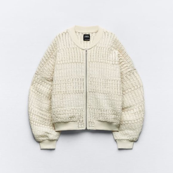 NWT ZARA RUSTIC BOMBER S, L 5584 - Picture 6 of 8